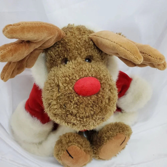 Boyds Bears "Irwin Mooseltoe" #917296 Christmas moose Santa w/Coat 12" Plush - Picture 3 of 14